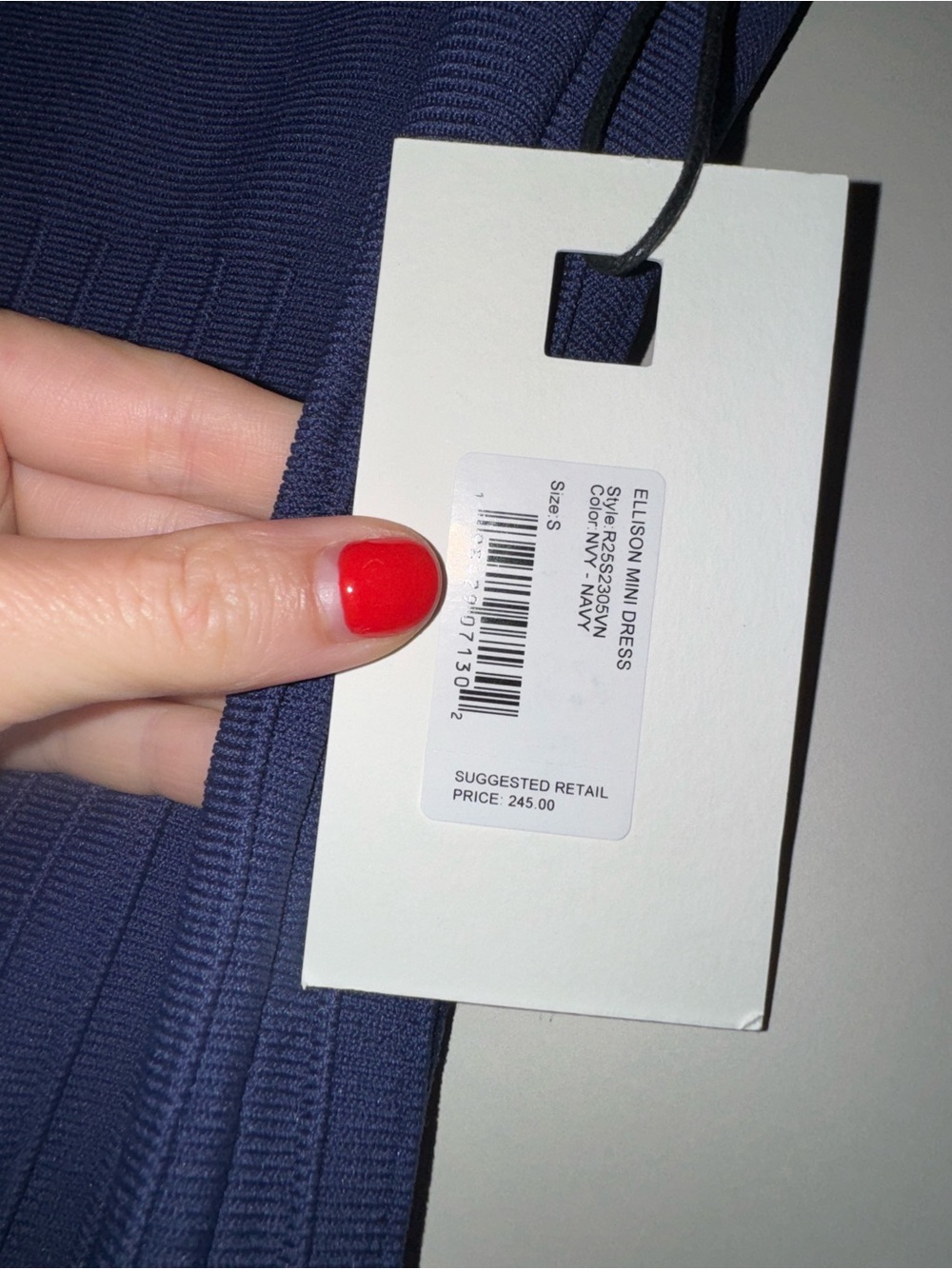 STAUD Navy Pleated Midi Dress - Picture 2 of 4